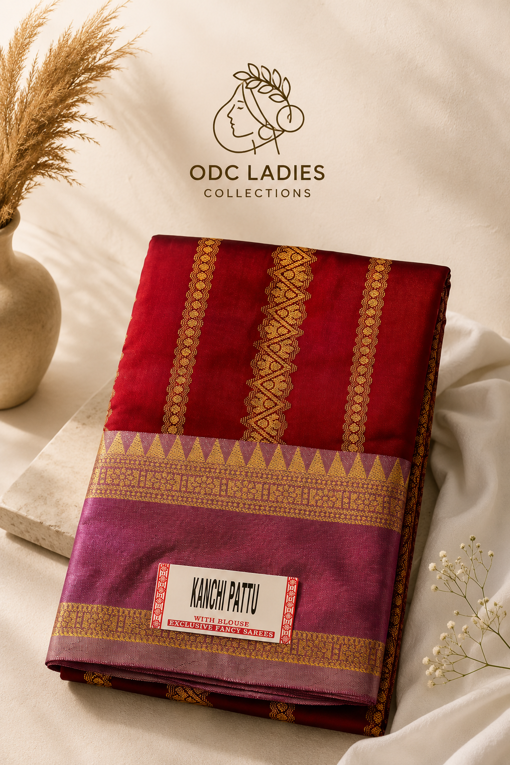 Kanji Semi Silk Trending Coffee Brown Saree | S-109 | ODC Ladies Collections