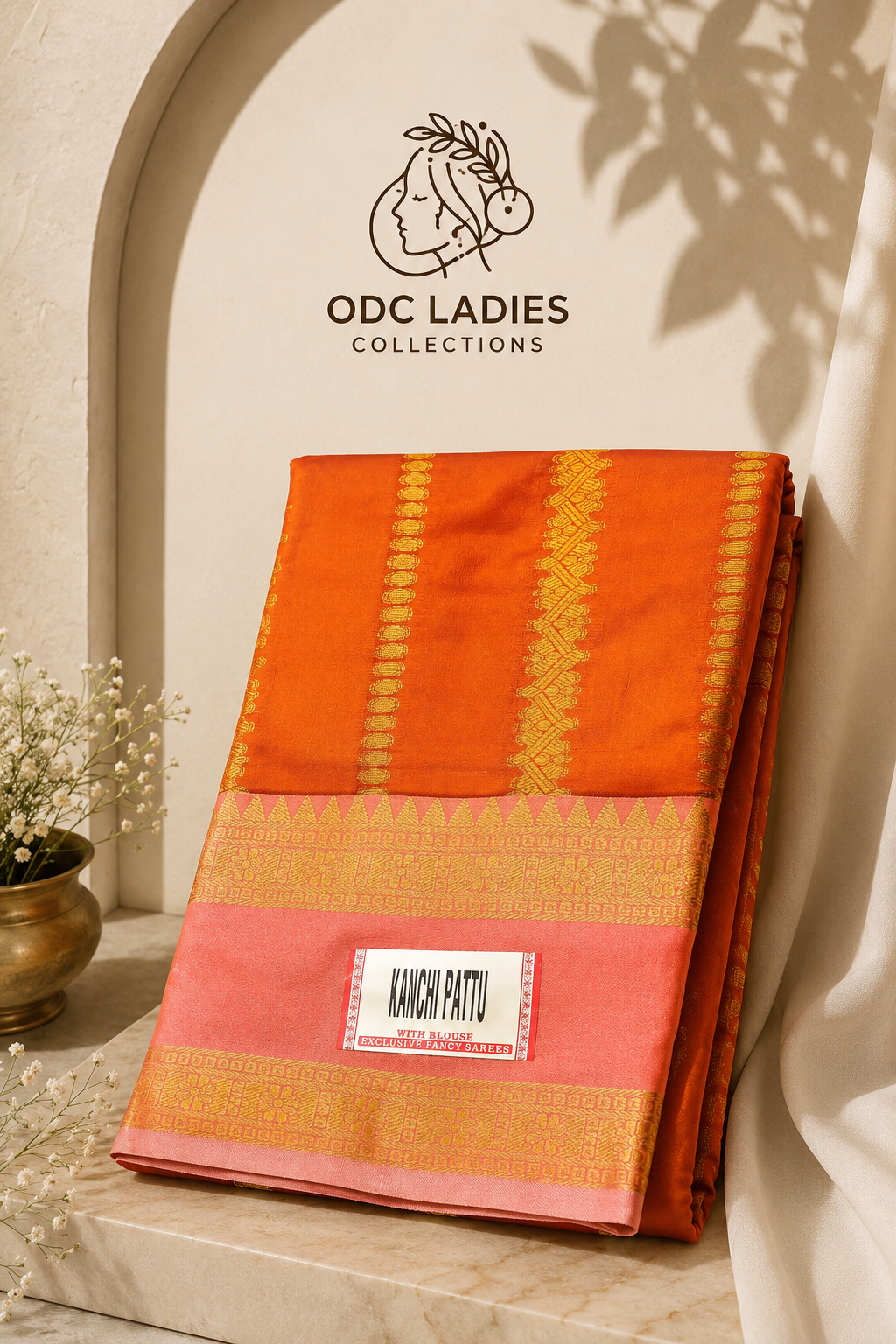 Kanji Semi Silk Trending Coffee Brown Saree | S-109 | ODC Ladies Collections