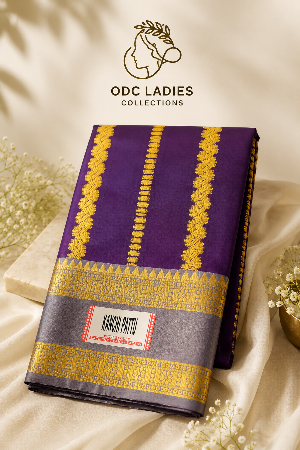 Kanji Semi Silk Trending Coffee Brown Saree | S-109 | ODC Ladies Collections