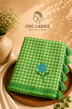 Lenin Cotton Trending Checked Saree | S-110 | ODC Ladies Collections