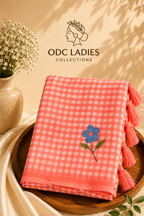 Lenin Cotton Trending Checked Saree | S-110 | ODC Ladies Collections