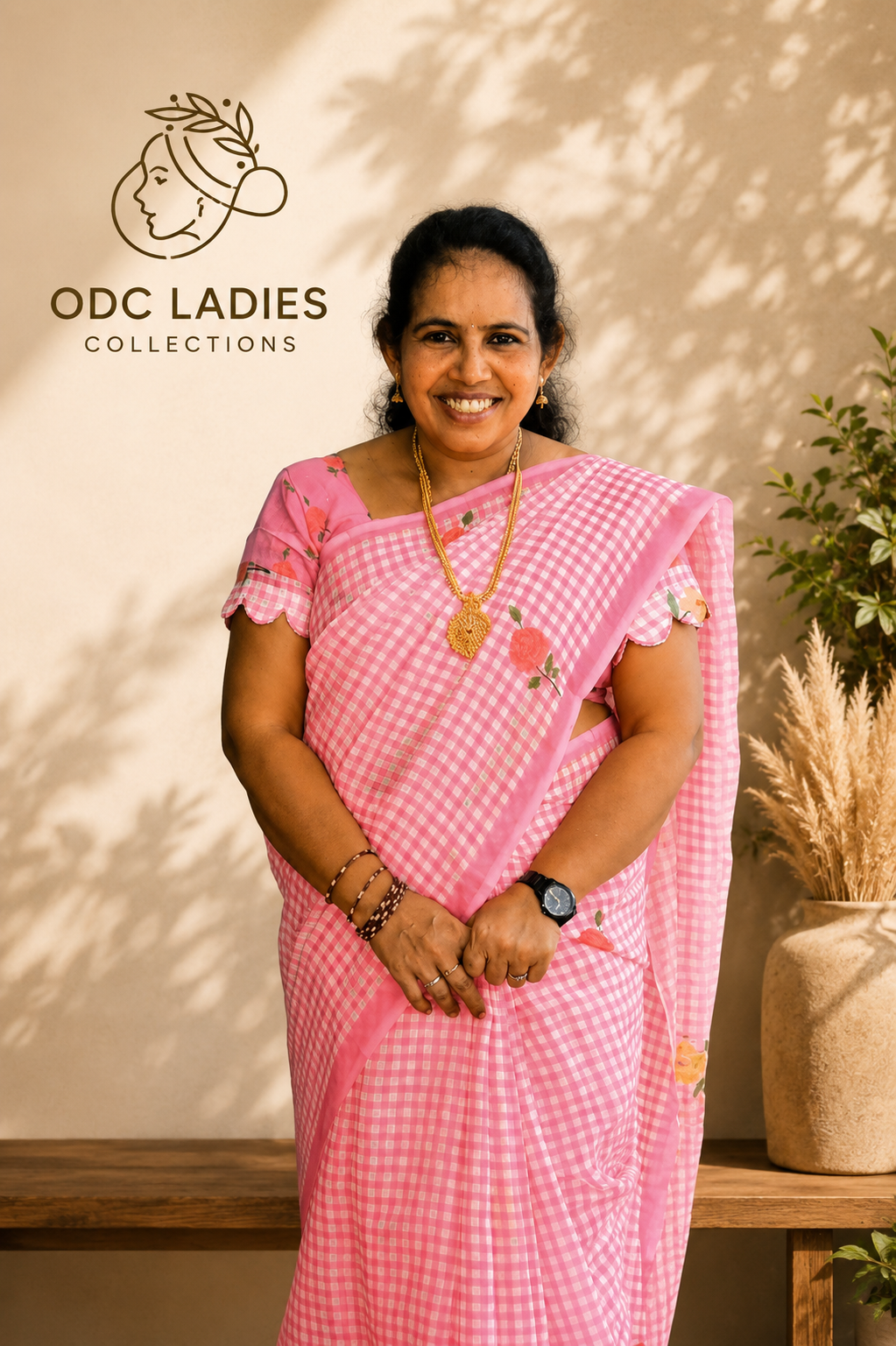 Lenin Cotton Trending Checked Saree | S-110 | ODC Ladies Collections