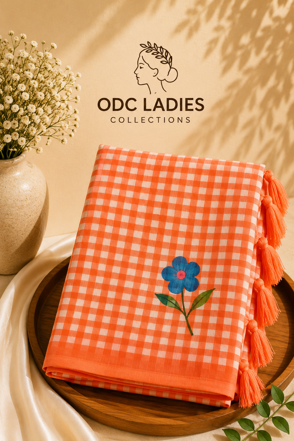Lenin Cotton Trending Checked Saree | S-110 | ODC Ladies Collections