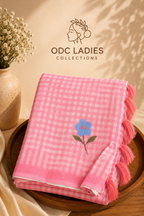 Lenin Cotton Trending Checked Saree | S-110 | ODC Ladies Collections