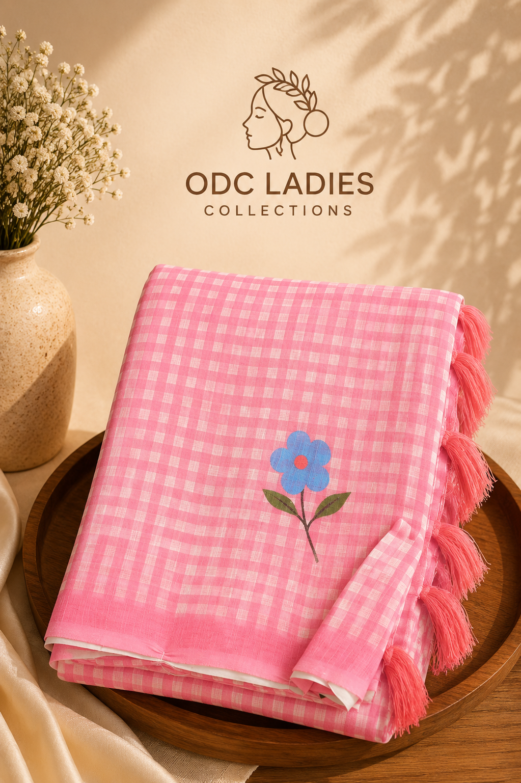 Lenin Cotton Trending Checked Saree | S-110 | ODC Ladies Collections