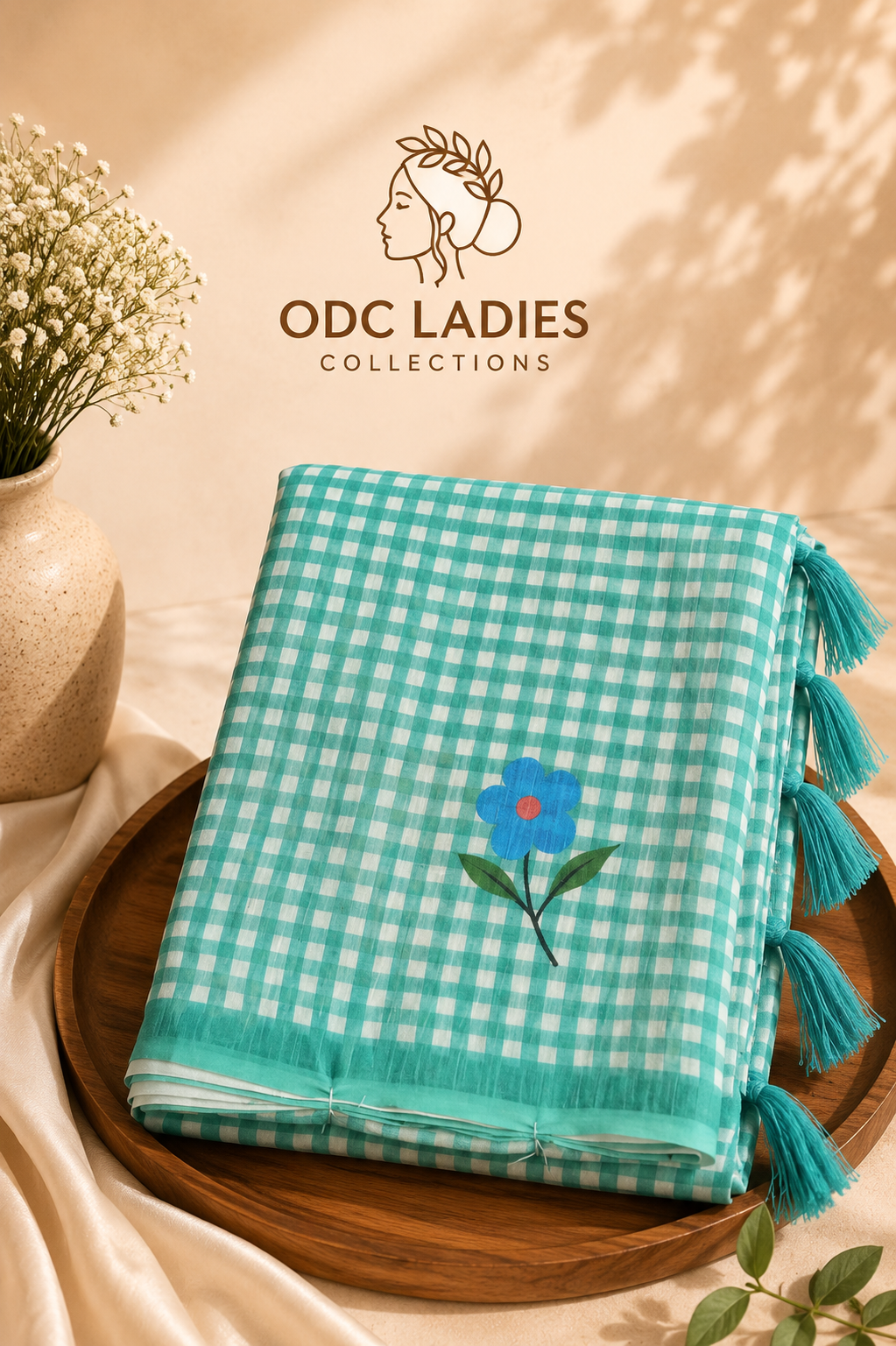 Lenin Cotton Trending Checked Saree | S-110 | ODC Ladies Collections