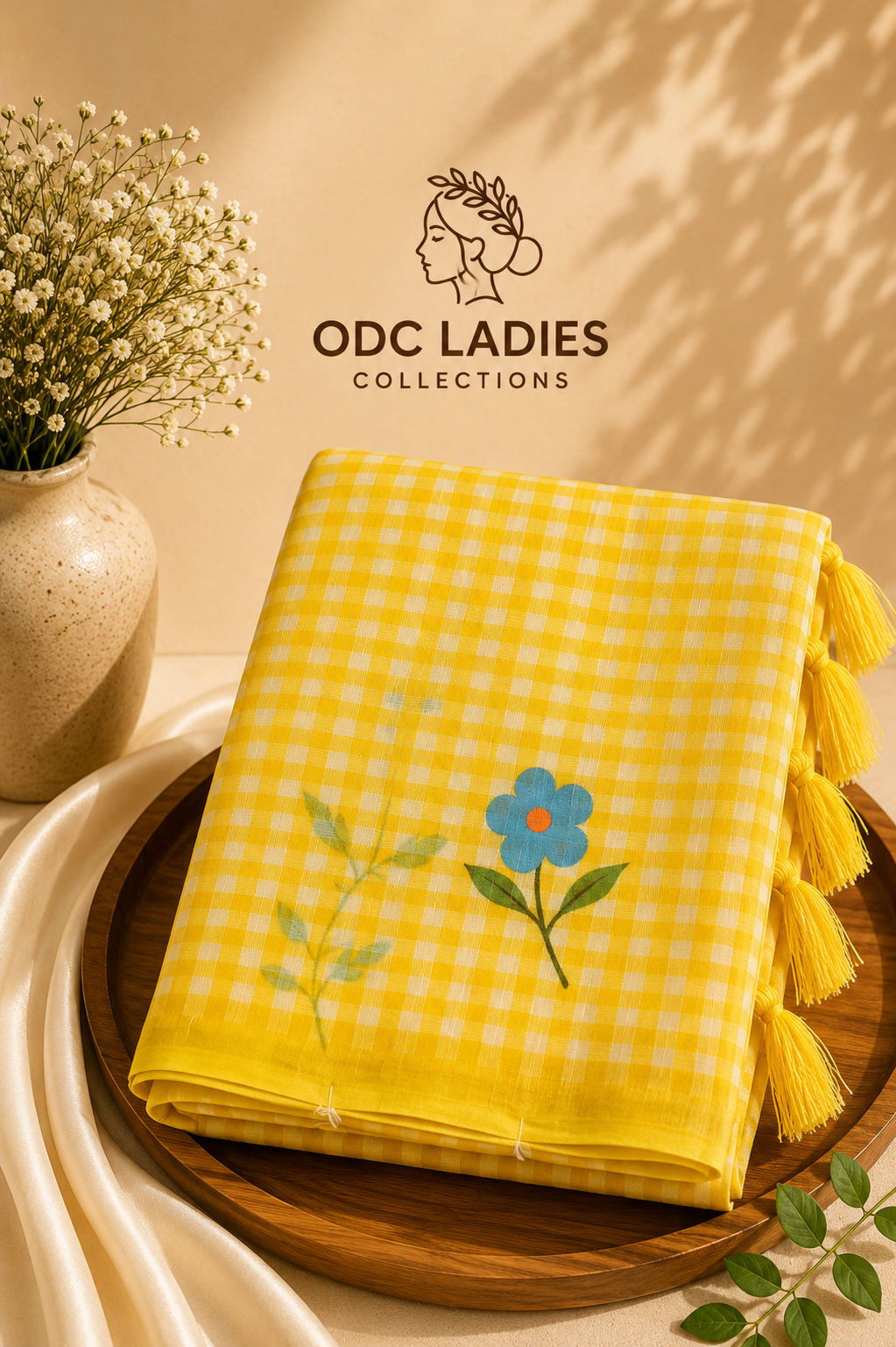 Lenin Cotton Trending Checked Saree | S-110 | ODC Ladies Collections