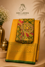 Kanji Semi Silk Vaira Oosi Pattern Checked Design Saree | S-104 | ODC Ladies Collections
