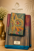 Kanji Semi Silk Vaira Oosi Pattern Checked Design Saree | S-104 | ODC Ladies Collections