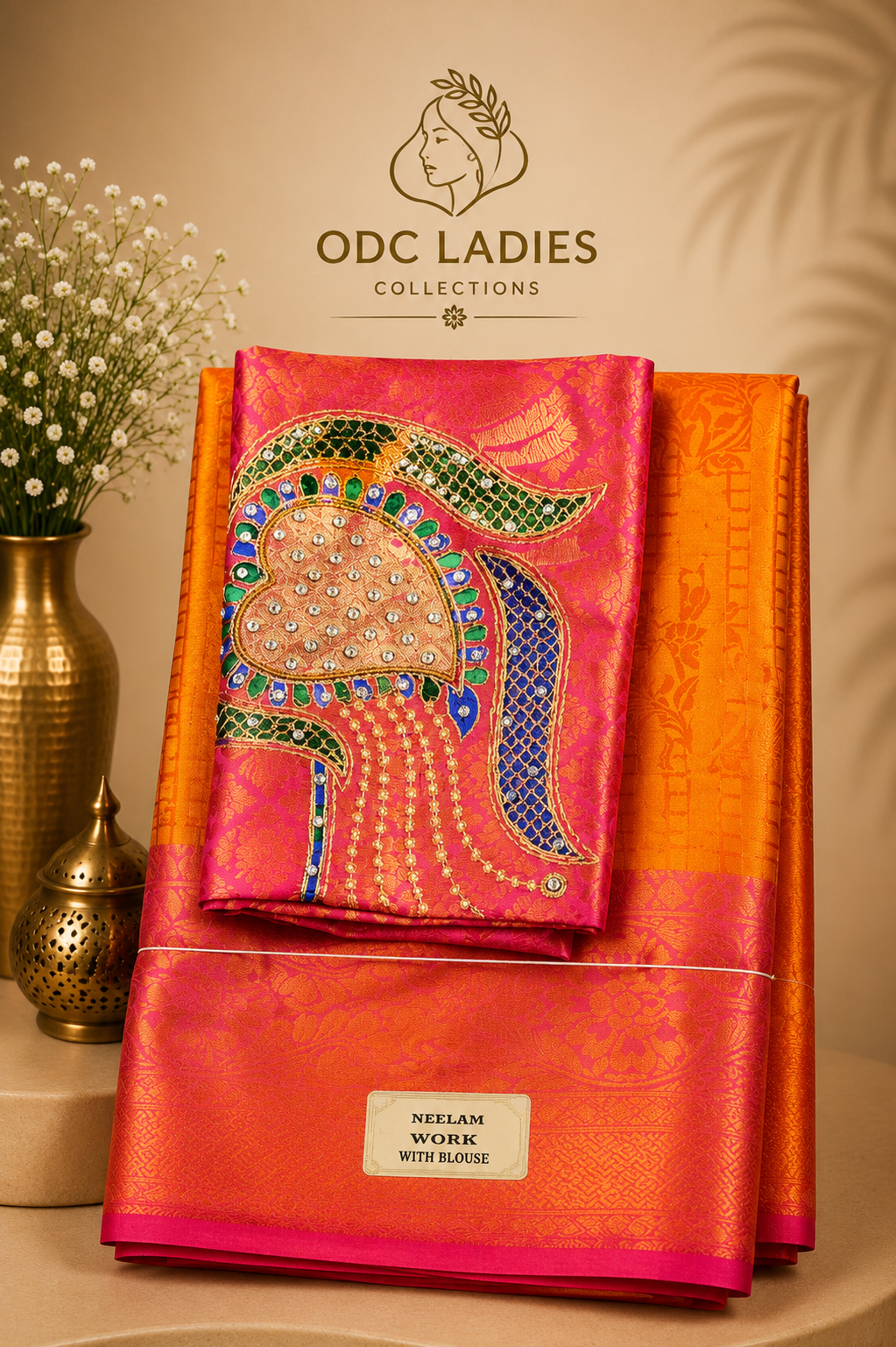 Kanji Semi Silk Vaira Oosi Pattern Checked Design Saree | S-104 | ODC Ladies Collections