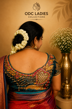 Kanji Semi Silk Vaira Oosi Pattern Checked Design Saree | S-104 | ODC Ladies Collections