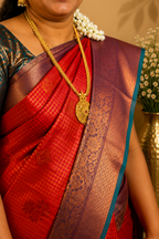 Kanji Semi Silk Vaira Oosi Pattern Checked Design Saree | S-104 | ODC Ladies Collections