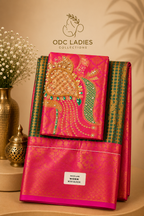 Kanji Semi Silk Vaira Oosi Pattern Checked Design Saree | S-104 | ODC Ladies Collections