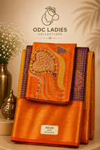 Kanji Semi Silk Vaira Oosi Pattern Checked Design Saree | S-104 | ODC Ladies Collections