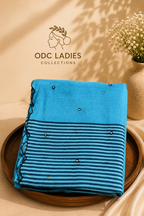 Lenin Cotton Trending Zeebra Mirror Work Saree | S-112 | ODC Ladies Collections