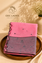 Lenin Cotton Trending Zeebra Mirror Work Saree | S-112 | ODC Ladies Collections