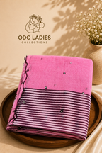 Lenin Cotton Trending Zeebra Mirror Work Saree | S-112 | ODC Ladies Collections