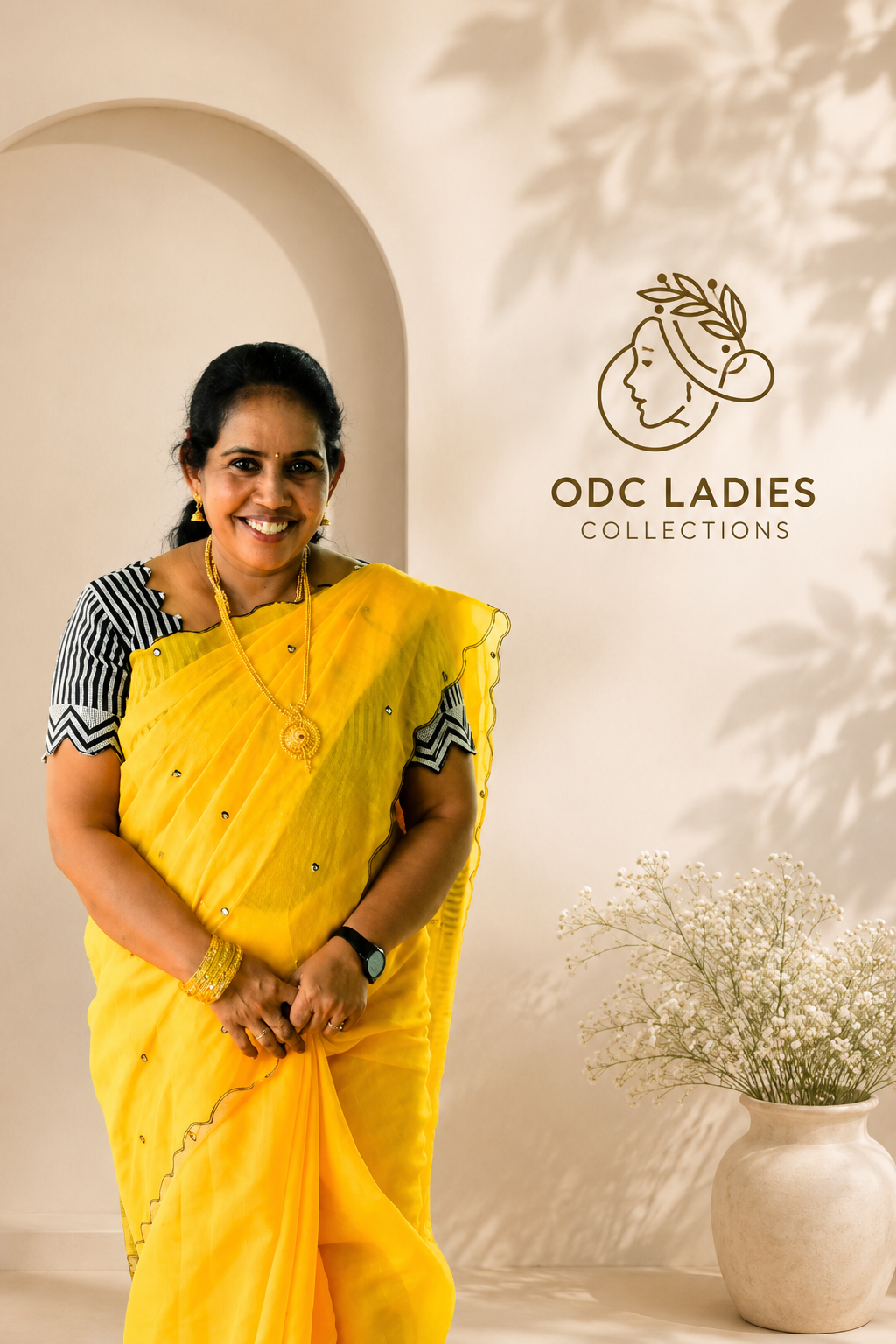 Lenin Cotton Trending Zeebra Mirror Work Saree | S-112 | ODC Ladies Collections