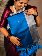 Tissue Cotton Dual Colors Gini Work Saree | S-114 | ODC Ladies Collections
