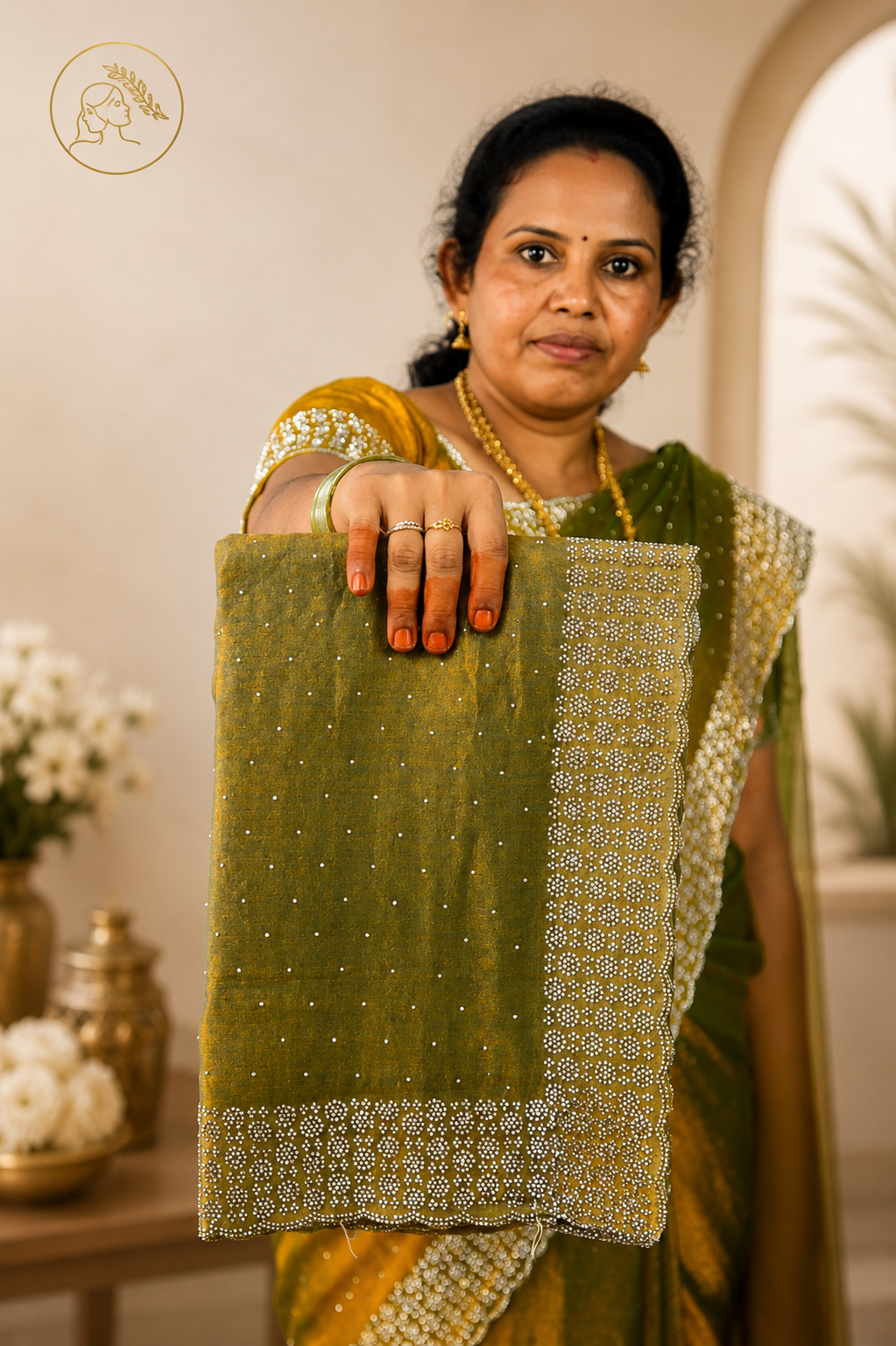 Space Silk Heavy Stone Work Saree | S-105 | ODC Ladies Collections