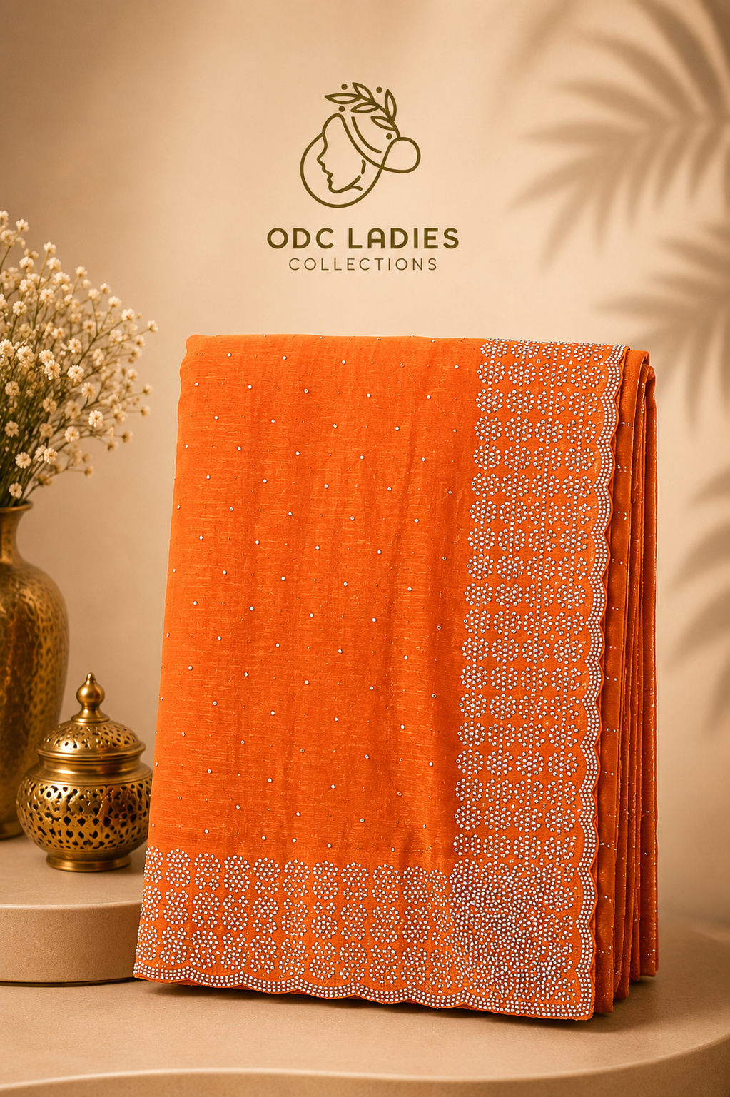Space Silk Heavy Stone Work Saree | S-105 | ODC Ladies Collections
